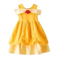 Dressy Daisy Beauty Princess Costume for Little Toddler Girls Halloween Birthday Party Dress Up Fancy Outfit Yellow Size