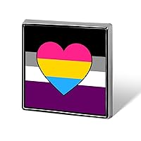 Asexual Panromantic Flag Lapel Pin Square Metal Brooch Badge Jewelry Pins Decoration Gift