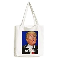Support American President Great Image Tote Canvas Bag Shopping Satchel Casual Handbag