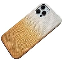 Leather Back Phone Cover, for Apple iPhone 12 Pro Max Fully Wrapped Shockproof Scratch Resistant Lizard Pattern Case [Screen & Camera Protection] (Color : Beige)