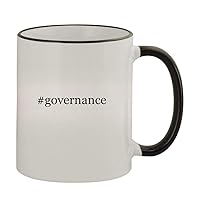 #governance - 11oz Colored Handle and Rim Coffee Mug, Black