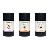 Each & Every 3-Pack, Natural Aluminum-Free Deodorant for Sensitive Skin Made with Essential Oils, 2.5 Oz. (Lavender & Lemon, Citrus & Vetiver, and Coconut & Lime)