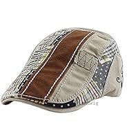 Ilandwig HUNTING CAP 7120 Vintage Style Patchwork Hat, Stitched Cotton Cap, Men's, Women's,
