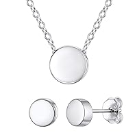 ChicSilver Sterling Silver Tiny Dot Jewelry Set for Women, 16