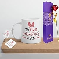 Valentine's Day Gift Printed Ceramic Mug and Keychain and Tea Coaster Combo || Pack of 3 (Coffee Mug, Keychain, Teacoaster) Best Valentine Gift for loving One || Special Mockup STYLE-51