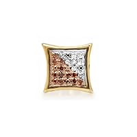Dazzlingrock Collection 0.05 Carat (ctw) White & Red Round Diamond Micro Pave Setting Kite Shape Stud Earring (Only 1pc)
