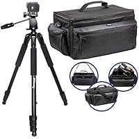 Ultimaxx Professional Well-Padded Extra-Large Water-Resistant Gadget Bag with 80” Tripod Compatible With Canon XF405, XF400, XF205, XF200, XF105, XF100, And More.