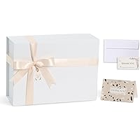 NOVELTYBOXUSA White Gift Box 9x7x4'', Gift boxes for Presents with Magnetic Closure Lid, Small Rectangle Collapsible Gift Box for Groomsmen, Proposal, Wedding, Graduation, Birthday, Mother's Day