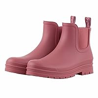 planone Short rain boots for women waterproof garden shoes anti-slipping chelsea rainboots for ladies comfortable insoles stylish light ankle rain shoes matte outdoor work shoes