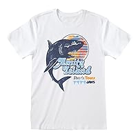 Unisex Adult Amity Island Tours Shark T-Shirt (S) (White)