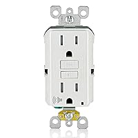 Leviton GFCI Outlet with Audible Alarm, 15 Amp, Self Test, Tamper-Resistant with LED Indicator Light, Great for Refrigerators in Garages, GFTA1-W, White
