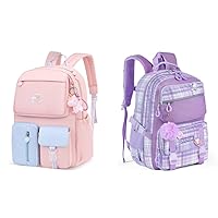 KEBEIXUAN Cute Backpacks for School Girls, Multi-Pockets Kids Backpack Large Capacity Bookbag for Girls Age 6 8 10 12