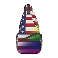 LGBT Sling Bag For Women Men Colorful Crossbody Chest Backpack Shoulder Bag Travel Hiking Casual Sports Daypack
