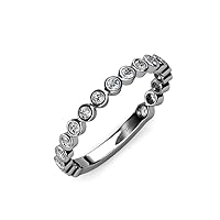 Lab Grown Diamond Bezel Set Women Eternity Ring Stackable 0.43 ctw 14K Gold