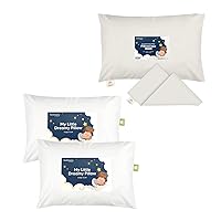 Keababies Toddler Pillowcase for 13X18 Pillow and 2-Pack Toddler Pillow - Organic Toddler Pillow Case for Boy, Kids - Soft Organic Cotton Toddler Pillows for Sleeping