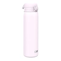 Ion8 1 Litre Stainless Steel Water Bottle, Leak Proof, Easy to Open, Secure Lock, Dishwasher Safe, Carry Handle, Flip Cover, Easy Clean, Durable, Scratch Resistant, 1200 ml/40 oz, Lilac Dusk Pink