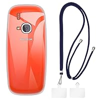 Nokia 3310 2017 Case + Universal Mobile Phone Lanyards, Neck/Crossbody Soft Strap Silicone TPU Cover Bumper Shell for Nokia 3310 2017 (2.4”)