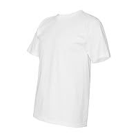 Adult Full Cut Short Sleeve Basic T-Shirt, WHITE, Medium