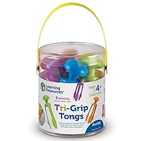 Learning Resources 3 Prong Tong, Pencil Grip Tongs, Sensory Bin, Fine Motor Toy, Set of 6, Ages 4+