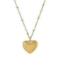Movie Textured Heart Necklace 18K Gold Plated Necklace Stainless Steel Anime Movie Necklace Cartoon Character Doll