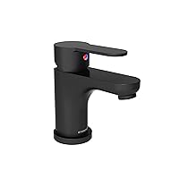 Symmons Identity Single Hole Single Handle Bathroom Faucet with Push Pop Drain in Matte Black (1.0 GPM), Large