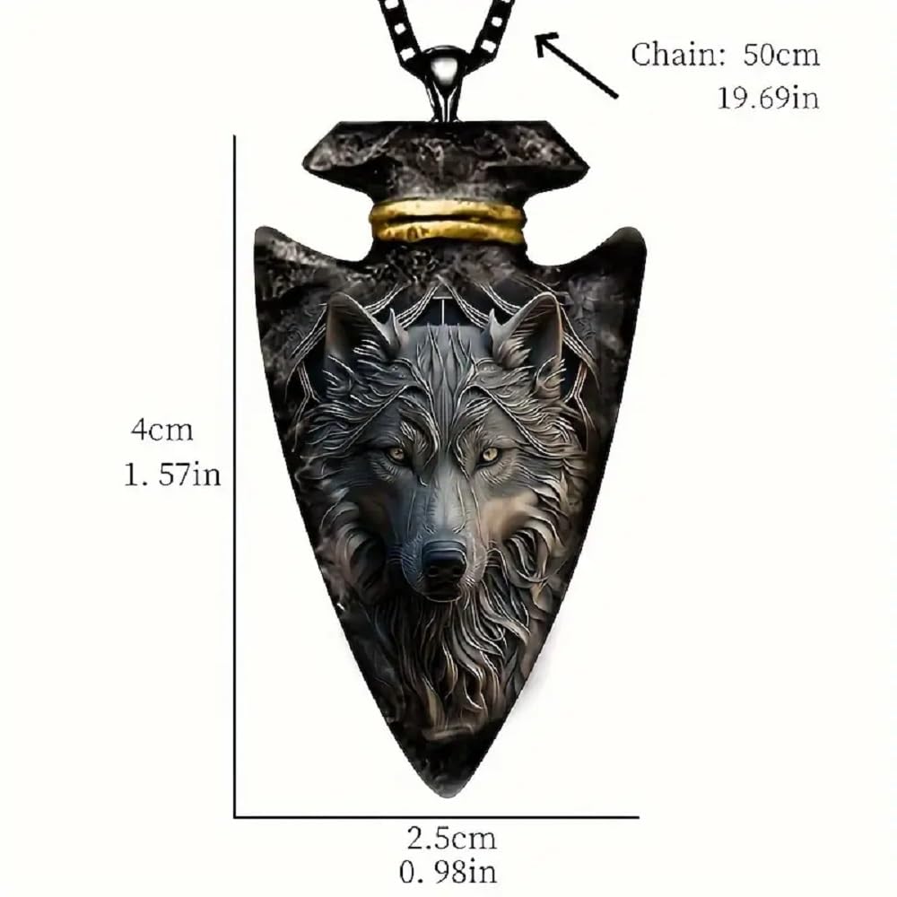 AttractionOil.com Gray Wolf Arrowhead Necklace
