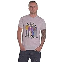 The Beatles T Shirt Yellow Submarine Cartoon Band Logo Official Mens Grey