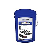 Visitor Bucket, 9 Pairs Prepack Steel Toe Cap, Protective Boot Cover & Safety Overshoes, PVC, (Color Coded by Size), Unisex