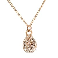 Gold For Crystal Pendant Women Accessories Plated Silver Teardrop Necklace By TenDollar (Gold)