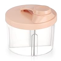 Baby Formula Dispenser On The Go, Non-Spill Rotating Four-Compartment Formula Container to Go, Milk Powder Kids Snack Container for Infant Toddler Travel Outdoor, Pink