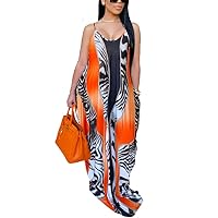 BFFBABY Womens Spaghetti Strap Maxi Dress Plus Size Suspender Striped Summer Sundress Sleeveless with Pockets