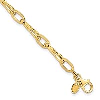 14k Gold Polished Fancy Link Bracelet 7.5 Inch Jewelry Gifts for Women