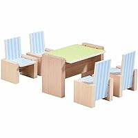 HABA Little Friends Dining Room - Wooden Dollhouse Furniture for 4
