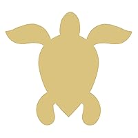 Sea Turtle Cutout Unfinished Wood Ocean Nautical Beach House Vacation Décor MDF Shape Canvas Style 4 (12