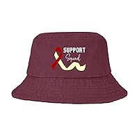 Support Squad Throat Oral Head & Neck Cancer Awareness Bucket Hat Bucket Hat Flodable Hats Golf Accessories for