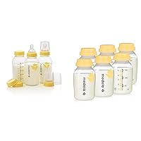 Medela, Breast Milk Storage Bottles, 3 Count (Pack of 1) & Breast Milk Collection and Storage Bottles, 6 Pack, 5 Ounce Breastmilk Container, Compatible with Medela Breast Pumps and Made Without BPA