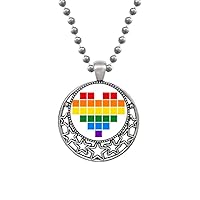 Rainbow Gay Lesbian Small Box Heart LGBT Necklaces Pendant Retro Moon Stars Jewelry