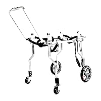 Paralyzed Dog Wheelchair,Full-Support 4-Wheel Dog Wheelchair,with Auxiliary Hand Pull Pole for Small Large Medium Dogs (Size : XX-Large)