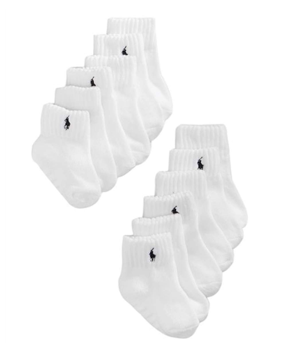 Polo Ralph Lauren Baby Boys Pony Logo Socks 6-Pack (6-12 Months, White)