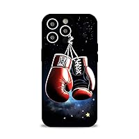 Case Compatible with iPhone 15 Pro Boxing Gloves Pattern Full Camera Lens Protective Slim Soft Shockproof Phone Case Black