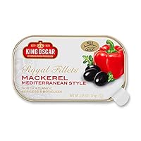 King Oscar Royal Fillets Mediterranean Style Mackerel 4 oz (Pack of 6)