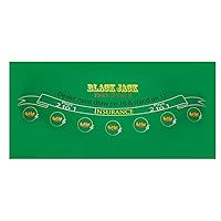 Premium Blackjack Rubber Table Felt Layout - Comes with Bonus Carrying Bag!