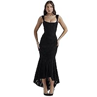 Backless Pleated Sexy Maxi Dress for Women Off-Shoulder Spaghetti Strap Sleeveless Dress
