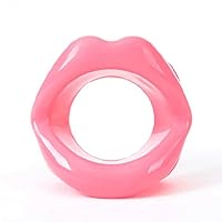 Face slim Exerciser Silicone rubber Face-lift Tool muscle tightener Lips Trainer (Pink)