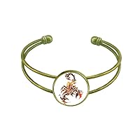 Colorful Scorpion Animal Art Silhouette Bracelet Bangle Retro Open Cuff Jewelry