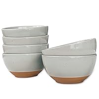 Mora Ceramic Small Dessert Bowls - 16oz, Set of 6 - Microwave, Oven and Dishwasher Safe, For Rice, Ice Cream, Soup, Snacks, Cereal, Chili, Side Dishes etc - Microwavable Kitchen Bowl, Earl Grey