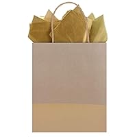 The Gift Wrap Company Dipped Recycled Kraft Paper Gift Bags, 12-Count, Gold