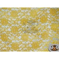 Lace Floral Rachelle Fabric Yellow / 60