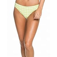Roxy Womens Checkered Ruched Swim Bottom Separates Green XL