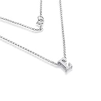 Belcho USA Initial Letter E Personalized Serif Font Small Pendant Necklace Thin 1mm Chain